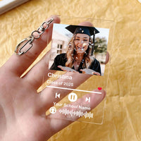 Thumbnail for Personalized Graduation 2025 Photo Music Acrylic Keychain, Graduation Gift
