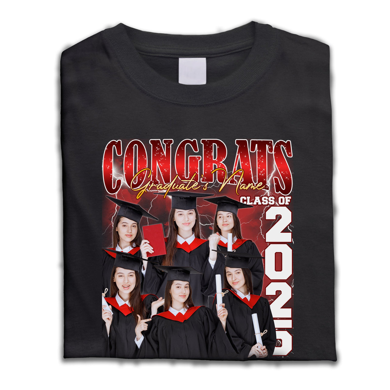 Personalized T-shirt - Gift For Graduates - Retro 90s Congrats Class of 2025 Keepsake Merchize