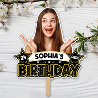 Thumbnail for Custom Photo Birthday Face Fans With Wooden Handle, Birthday Parties JonxiFon