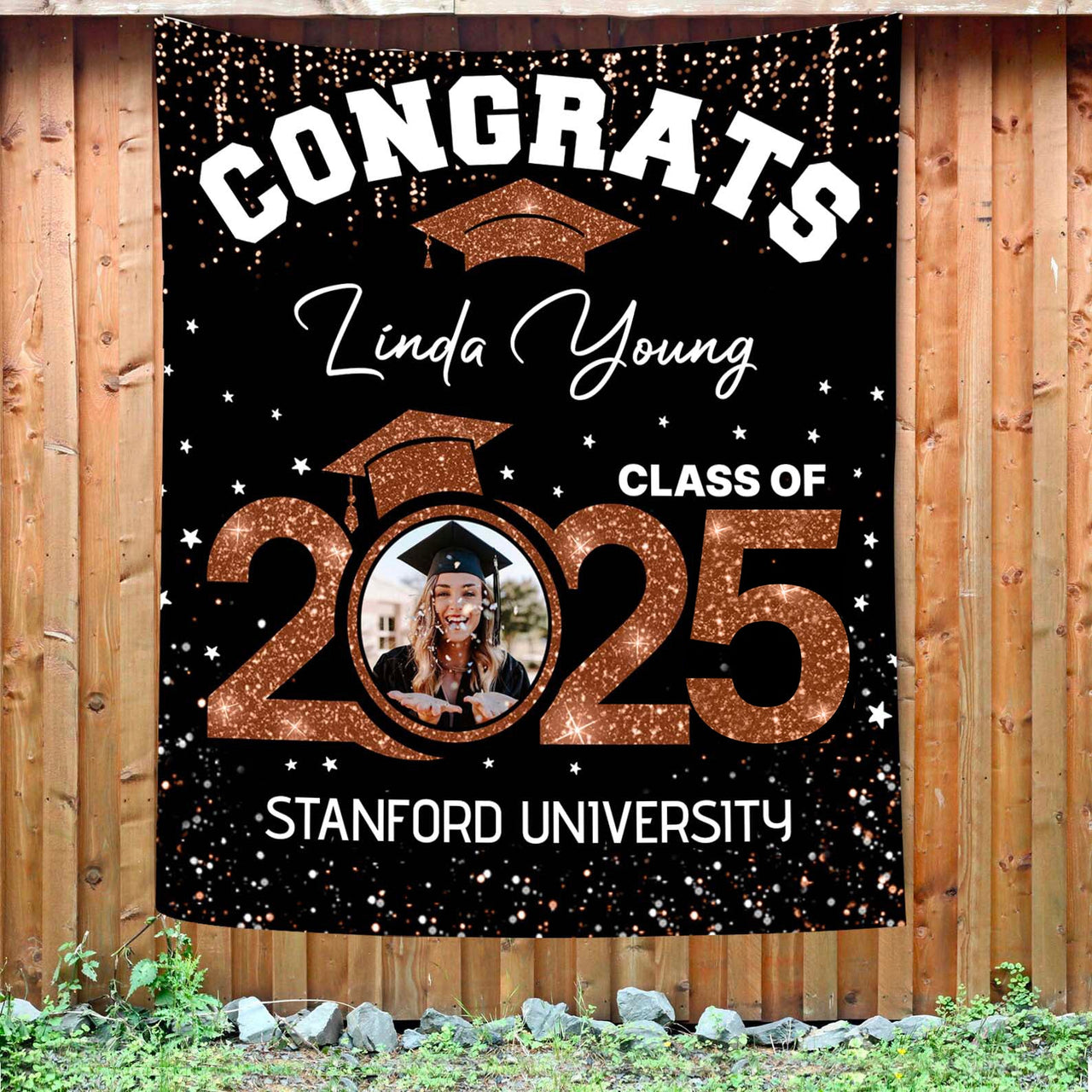 Custom Graduation Glitter Photo Class Of 2025 Backdrop, Graduation Party Supply FC