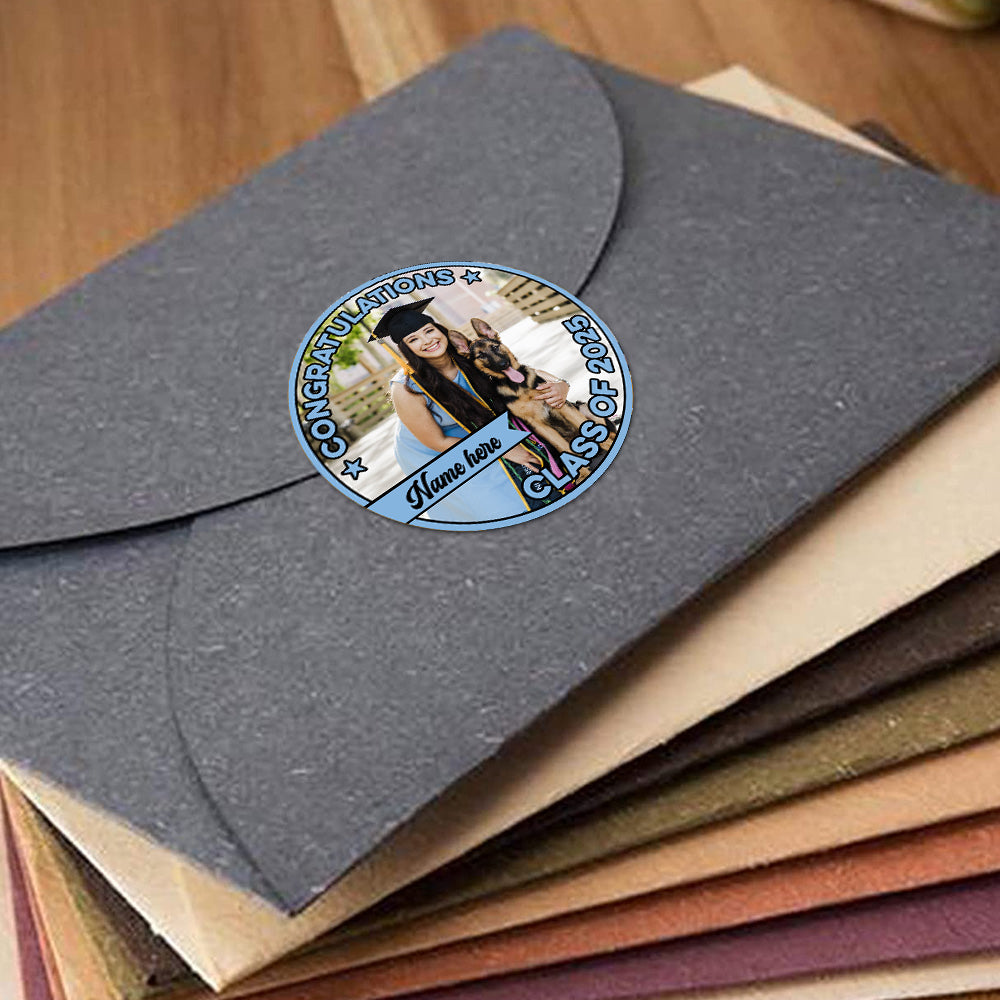 Personalized Congratulations 2025 Graduate Roll Sticker, Graduation Labels & Party Supply