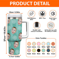 Thumbnail for Personalized 40oz Tumbler - Gift For Mothers - Kid Face Photo Retro Style YC