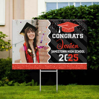 Thumbnail for Personalized Yard Sign With Stake - Graduation Gift - Glitter Senior Party Decor FC