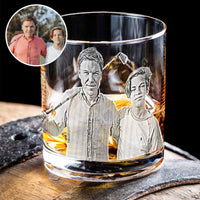 Thumbnail for Personalized Etched Photo Whiskey Glasses - Gifts For Father's Day FC