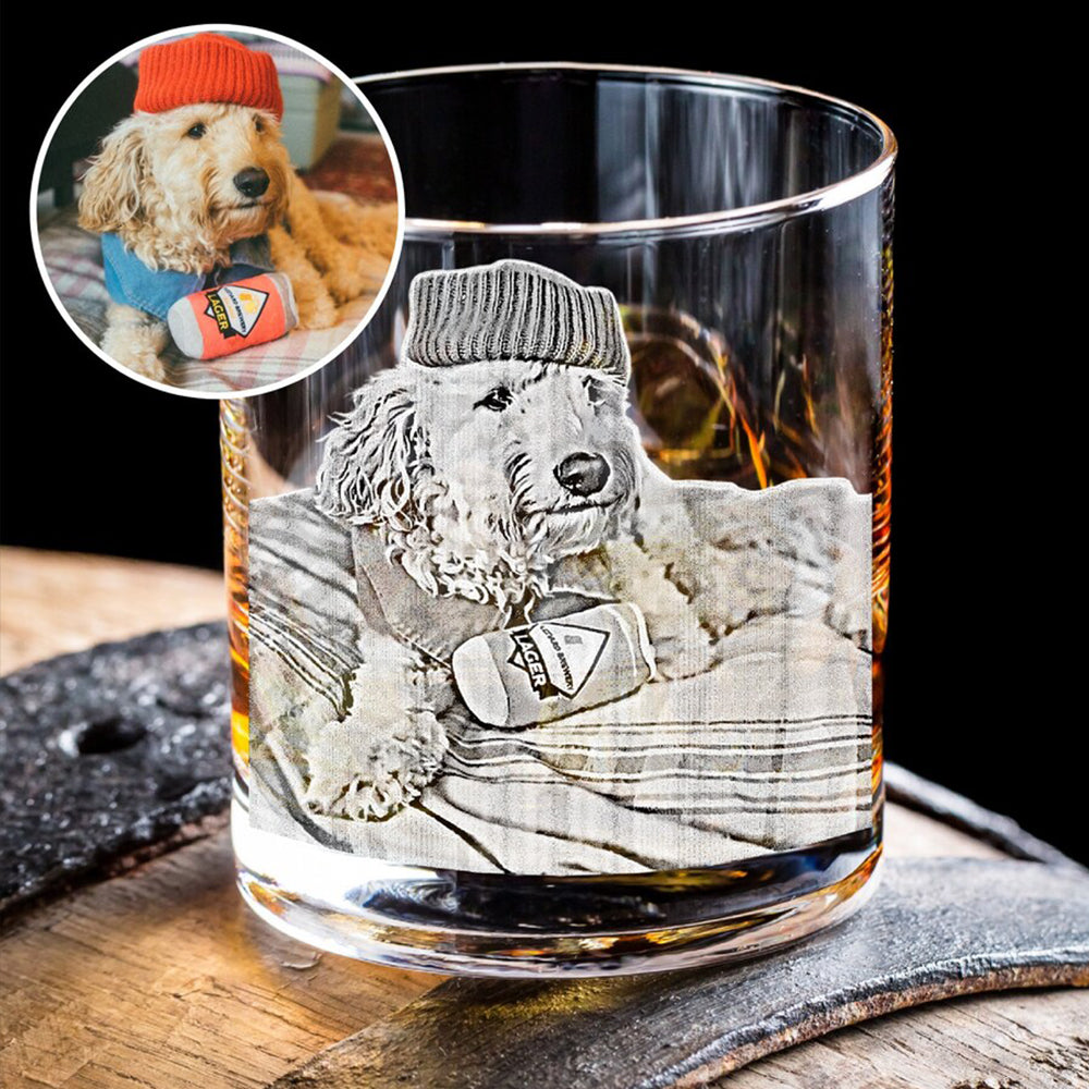 Personalized Etched Photo Whiskey Glasses - Gifts For Pet Lovers FC