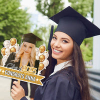 Thumbnail for Custom Colorful Balloons Class Of 2025 Face Fans With Wooden Handle, Gift For Graduation Party FC