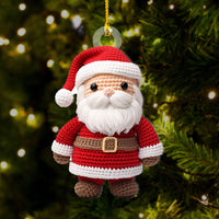 Thumbnail for For Knitters & Crocheters 1 - Personalized Acrylic Ornament - Gift For For Knitters & Crocheters - Knittint Santa AC