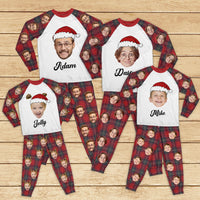 Thumbnail for Personalized Raglan Pajamas Set - Christmas Gift For Family - Red Buffalo Plaid Letter Matching Family Pajamas Merchize