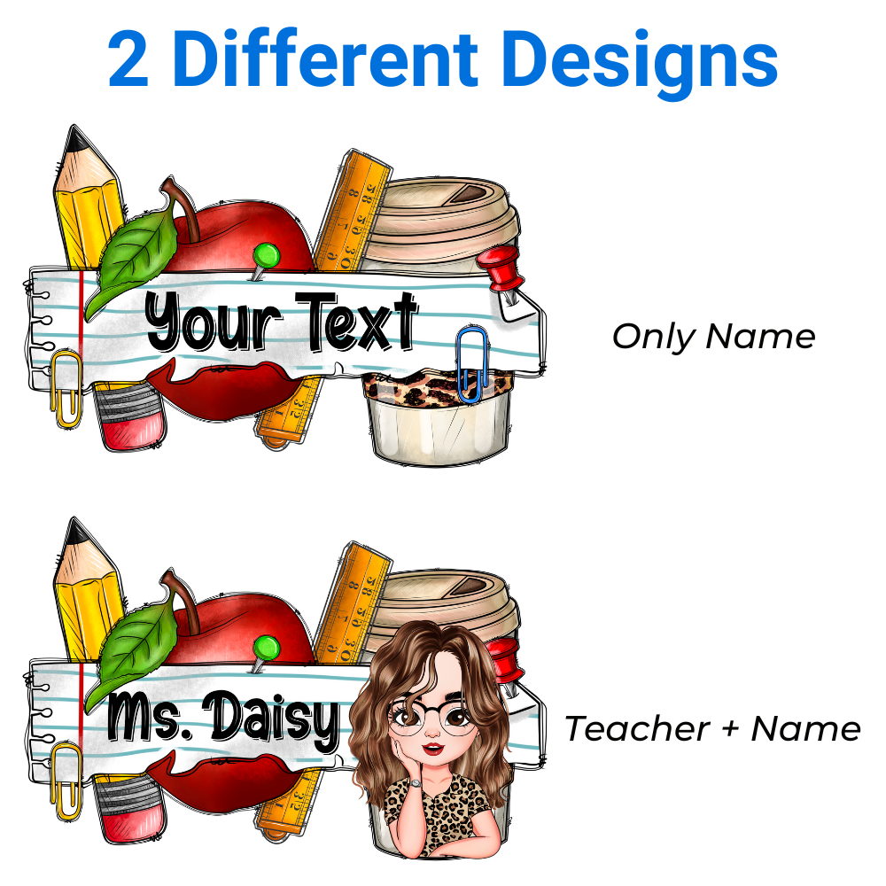 Custom Smiling Teacher Name Shaped Door Sign, Classroom Decorations JSDS- AE