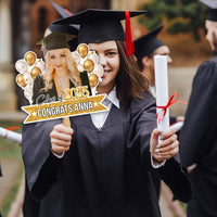 Thumbnail for Custom Colorful Balloons Class Of 2025 Face Fans With Wooden Handle, Gift For Graduation Party FC