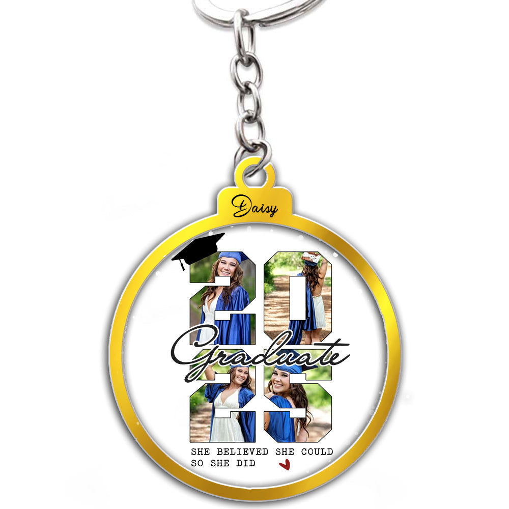 Personalized Photo Graduate 2024 Acrylic Keychain, Graduation Keepsake Gift FC