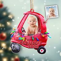 Thumbnail for Personalized Baby First Christmas Upload Photo Printed Acrylic Ornament, Customized Holiday Ornament AC