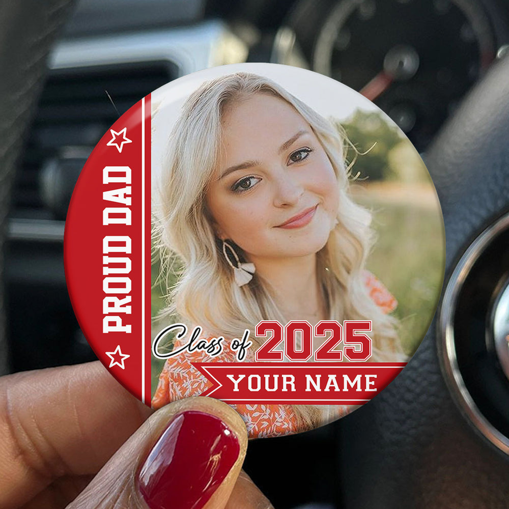 Personalized Proud Mom Of A Class Of 2025 Badge Pin Button, Graduation Gift JonxiFon