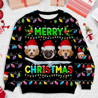 Thumbnail for Personalized Ugly Christmas Sweater - Christmas Gift For Pet Lovers - Face Photo Dog Cat Christmas AB