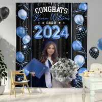 Thumbnail for Custom Graduation Prom Balloon Decor Class Of 2024 Backdrop, Graduation Party Supply FC