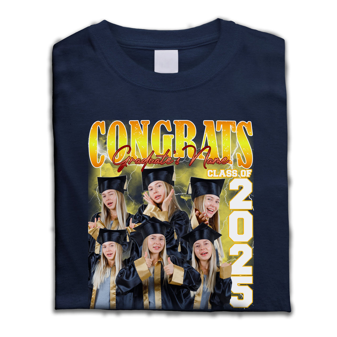 Personalized T-shirt - Gift For Graduates - Retro 90s Congrats Class of 2025 Keepsake Merchize