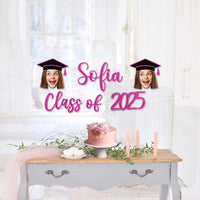 Thumbnail for Custom Class Of 2025 Face Photo Glitter Graduation Set Of Banners, Graduation Party Decorations FC