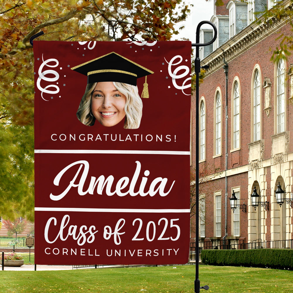 Personalized Class of 2024 Senior Face Photo Flag - Graduation Party Supply FC