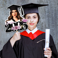 Thumbnail for Personalized Class Of 2025 Senior Photo Face Fans With Wooden Handle, Gift For Graduation Party FC