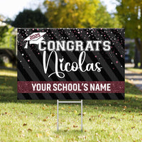 Thumbnail for Personalized Yard Sign With Stake - Graduation Gift - Sparkling Graduation Welcome Party Decor FC