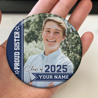 Thumbnail for Personalized Proud Mom Of A Class Of 2025 Badge Pin Button, Graduation Gift JonxiFon