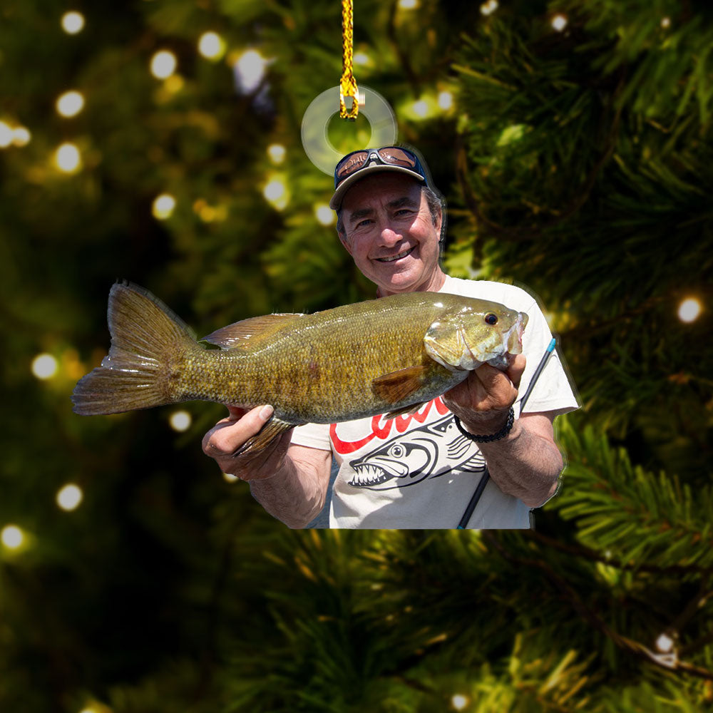 Personalized Acrylic Ornament - Gift For Fisherman - Old Man And His Fish Photo AC