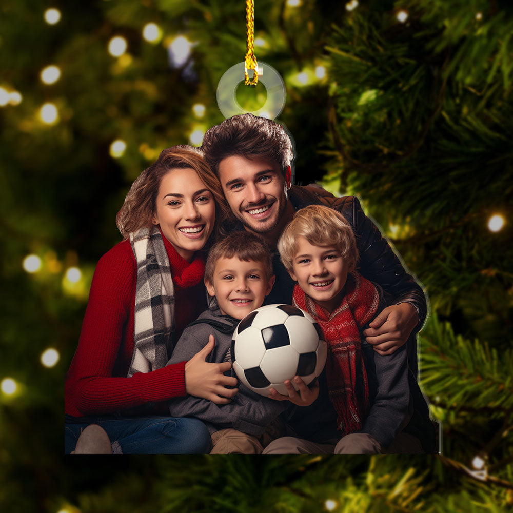 Personalized Acrylic Ornament - Christmas Gift For Soccer Lovers - Kid Boys And Family Photo AC