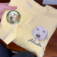 Thumbnail for Personalized Embroidered T-shirt - Gift For Pet Lovers - Embroidery Dog Cat Face Photo CustomCat