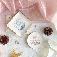 Thumbnail for Custom Floral Class of 2025 Graduation Round Jewelry Ring Dish, Jewelry Tray, Graduation Gift For Her FC