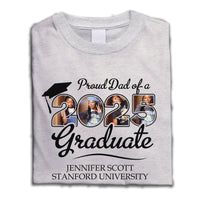 Thumbnail for Custom Proud Family Of A 2025 Graduate Shirt With 4 Images, Graduation Apparel Merchize