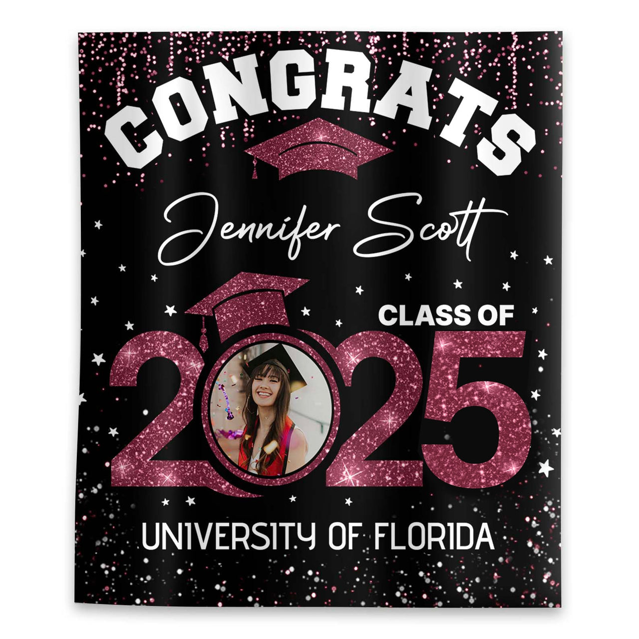 Custom Graduation Glitter Photo Class Of 2025 Backdrop, Graduation Party Supply FC