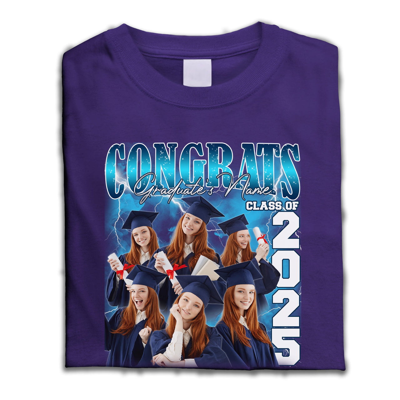 Personalized T-shirt - Gift For Graduates - Retro 90s Congrats Class of 2025 Keepsake Merchize