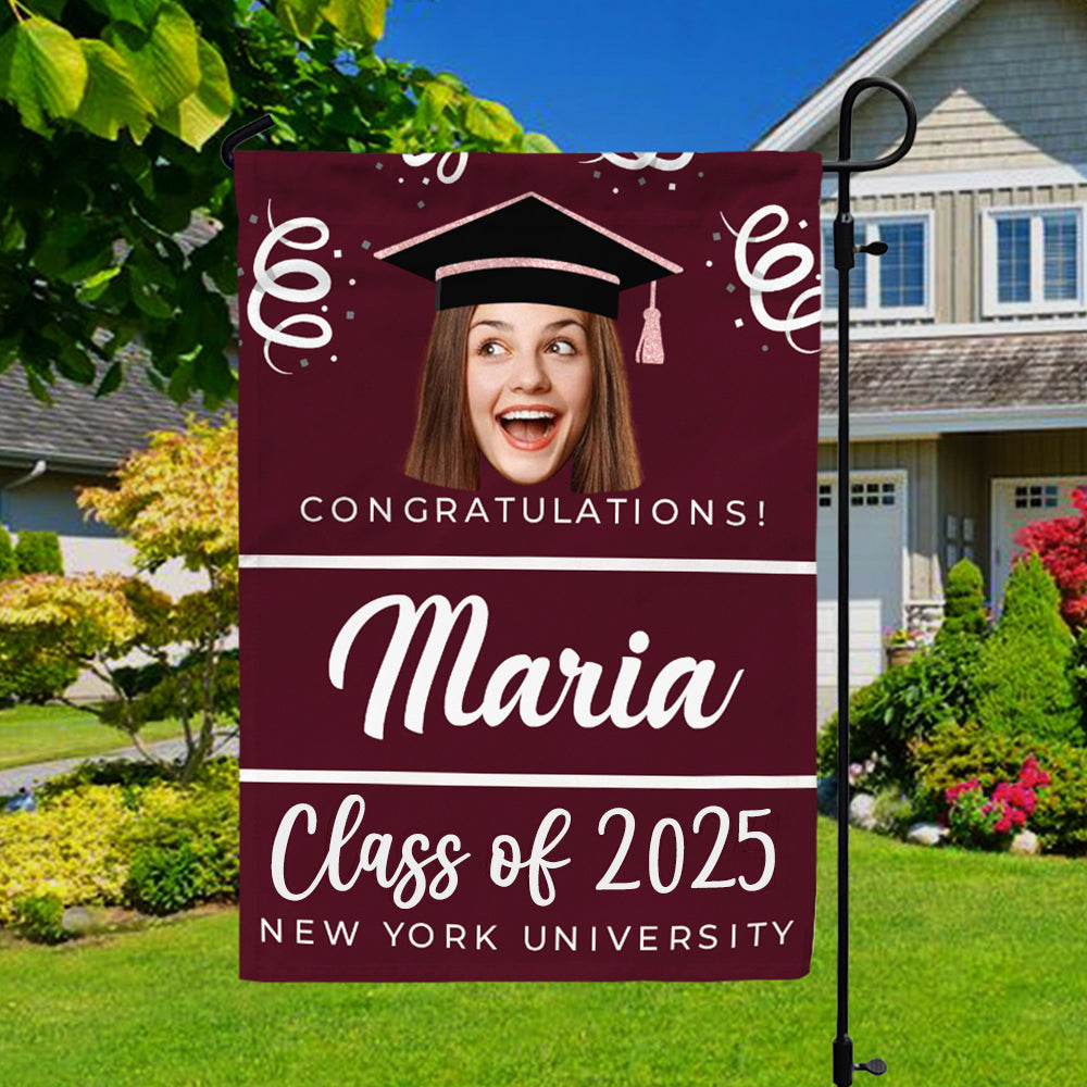 Personalized Class of 2024 Senior Face Photo Flag - Graduation Party Supply FC