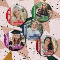 Thumbnail for Personalized Proud Mom Of A Class Of 2025 Badge Pin Button, Graduation Gift JonxiFon