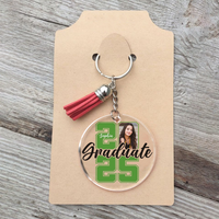 Thumbnail for Personalized 2025 Graduation Acrylic Circle Keychain With Tassel, Graduation Gift