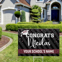 Thumbnail for Personalized Yard Sign With Stake - Graduation Gift - Sparkling Graduation Welcome Party Decor FC