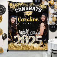 Thumbnail for Personalized Diamond Glitter Queen Class Of 2025 Backdrop, Graduation Party Supply FC