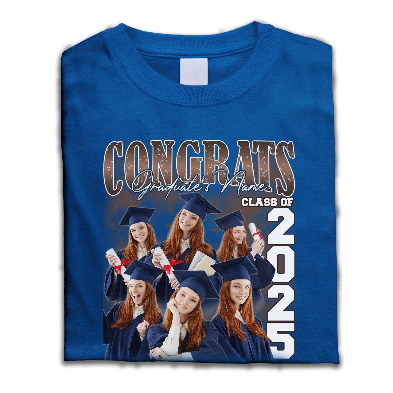 Personalized T-shirt - Gift For Graduates - Retro 90s Congrats Class of 2025 Keepsake Merchize