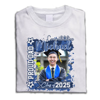 Thumbnail for Personalized T-shirt - Graduation Keepsake Gift - Watercolor Proud Mom Dad Of A 2025 Graduate Photo Merchize