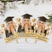 Thumbnail for Custom Colorful Balloons Class Of 2025 Face Fans With Wooden Handle, Gift For Graduation Party FC