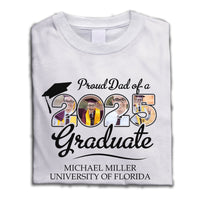 Thumbnail for Custom Proud Family Of A 2025 Graduate Shirt With 4 Images, Graduation Apparel Merchize