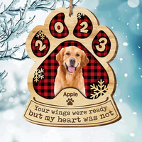 Thumbnail for You Left Your Pawprints Personalized Sympathy Gift Loss Of Pet Printed Wood Ornament AE