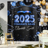 Thumbnail for Custom Balloon Style Congrats Class Of 2025 Graduation Backdrop, Graduation Party Decorations FC