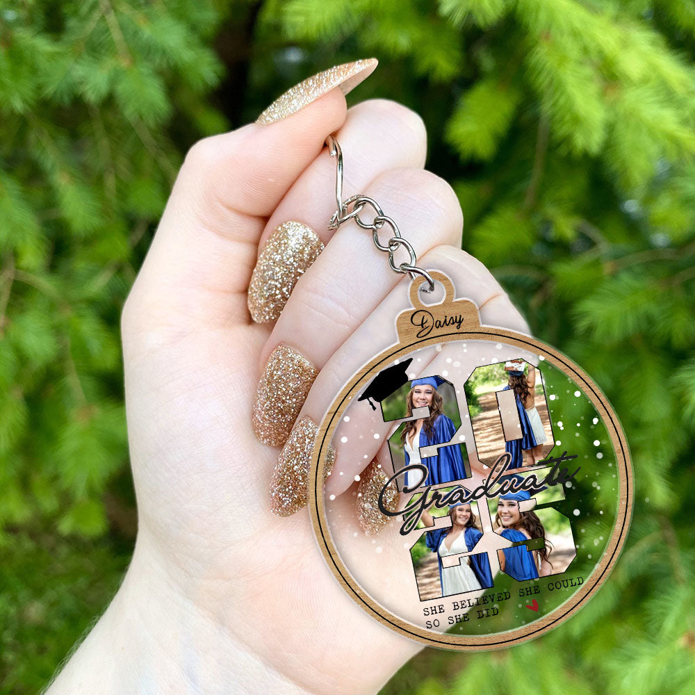 Personalized Photo Graduate 2024 Acrylic Keychain, Graduation Keepsake Gift FC