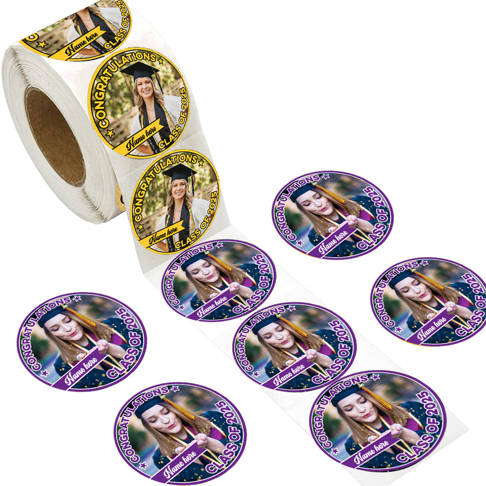 Personalized Congratulations 2025 Graduate Roll Sticker, Graduation Labels & Party Supply
