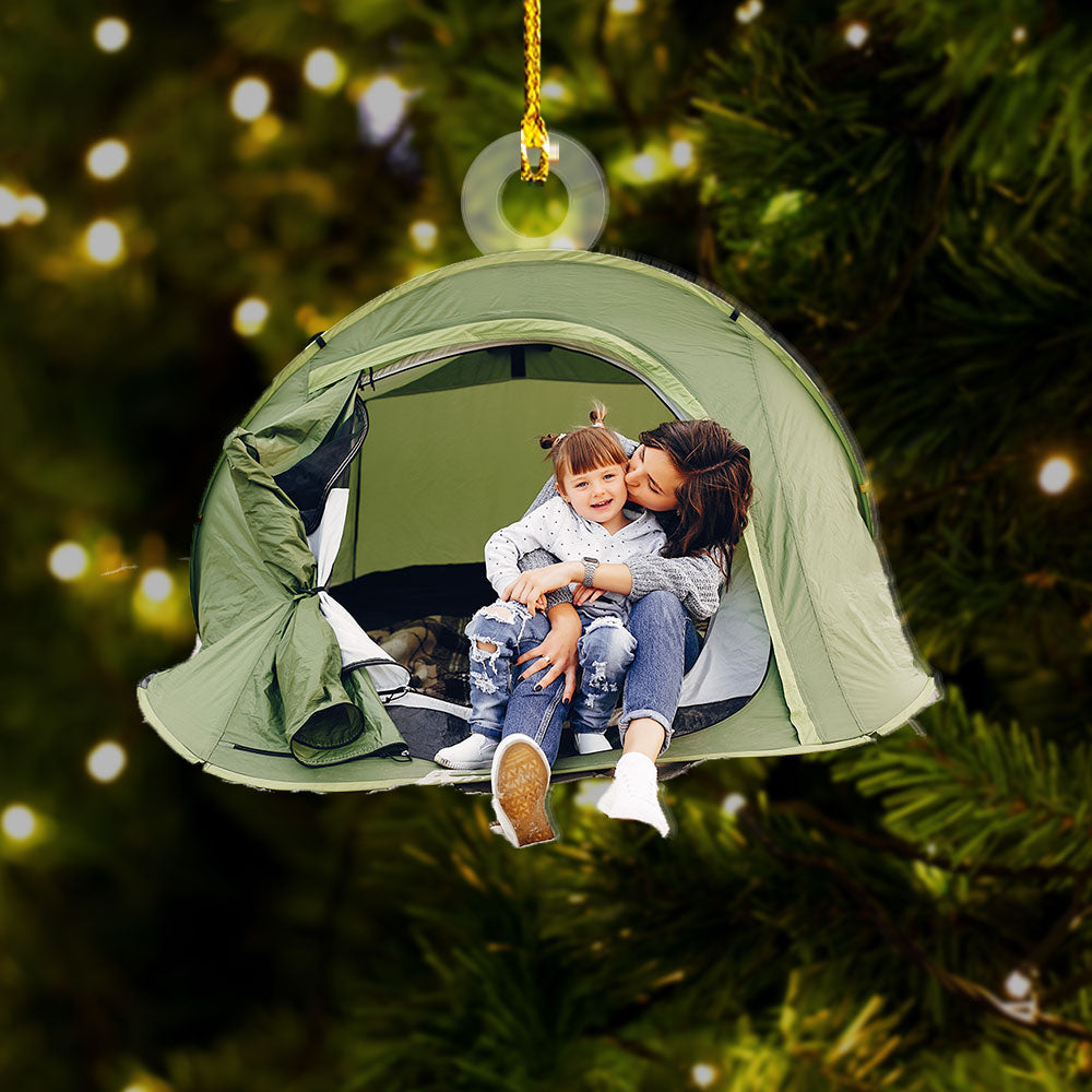 Personalized Acrylic Ornament - Gift For Campers - Camping Mother And Daughter Photo AC