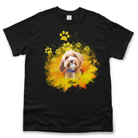 Thumbnail for Personalized Dark T-shirt/Hoodie/Sweatshirt - Gift For Pet Lovers - Sunflower Upload Pet Photo Merchize
