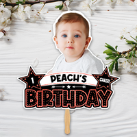 Thumbnail for Custom Photo Birthday Face Fans With Wooden Handle, Birthday Parties JonxiFon