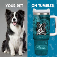 Thumbnail for Personalized Standley Cup - Gift For Pet Lovers - Dog Mom Cat Mom Leather Pattern YC