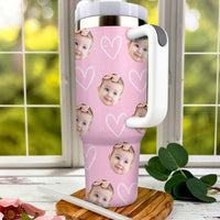 Thumbnail for Personalized 40oz Tumbler - Gift For Mothers - Kid Face Photo Retro Style YC